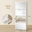 Meuble à chaussures Isareo miroir 4 portes basculantes blanc