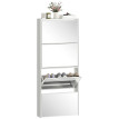 Meuble à chaussures Isareo miroir 4 portes basculantes blanc