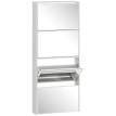 Meuble à chaussures Isareo miroir 4 portes basculantes blanc