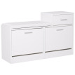 Produit Zelreane Armoire à chaussures avec banc rangement entrée blanc