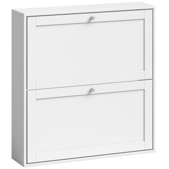 Meuble à chaussures Amonys rangement étroit rabattable blanc