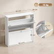 Meuble à chaussures Amonys rangement étroit rabattable blanc