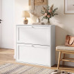 Meuble à chaussures Amonys rangement étroit rabattable blanc