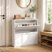 Meuble à chaussures Amonys rangement étroit rabattable blanc