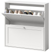 Meuble à chaussures Amonys rangement étroit rabattable blanc