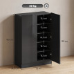 Armoire à chaussures Verys 5 niveaux réglables entrée couloir Noir