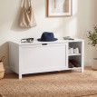 Terea Banc à chaussures avec étagère réglable et rangement Blanc