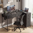 Rosot Bureau d'angle réversible 6 tiroirs prises intégrées Noir