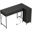 Rosot Bureau d'angle réversible 6 tiroirs prises intégrées Noir
