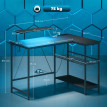 Bureau gaming Florane angle LED prises support écran noir