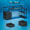 Taluel bureau gaming en L LED prises support double écran aspect bois noir