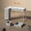 Bureau d’angle Alas réversible USB-C 6 tiroirs blanc