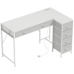 Bureau d’angle Alas réversible USB-C 6 tiroirs blanc