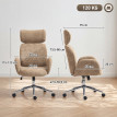 Fauteuil de bureau Norisin ergonomique appuie tête réglable marron