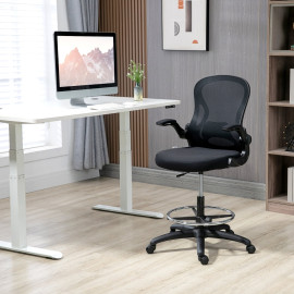 Fauteuil de bureau Elvik ergonomique réglable avec repose pieds noir