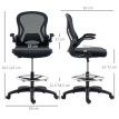 Fauteuil de bureau Elvik ergonomique réglable avec repose pieds noir