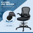 Fauteuil de bureau Elvik ergonomique réglable avec repose pieds noir