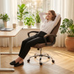 Jarervik chaise de bureau ergonomique pivotante inclinable marron