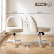 Fauteuil de bureau Aurvaia chaise pivotante réglable à roulettes blanc crème