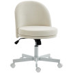 Fauteuil de bureau Aurvaia chaise pivotante réglable à roulettes blanc crème