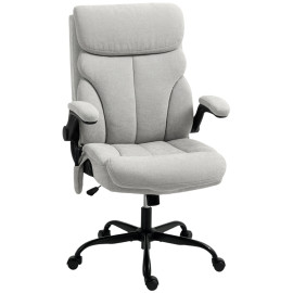 Chaise de Bureau Olonea Massage Hauteur Réglable Accoudoirs Abattables Gris