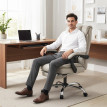Chaise de Bureau Peras Repose-pieds Dossier Inclinable Cuir Synthétique Kaki