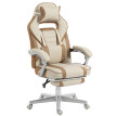 Fauteuil Gamer Jaray Inclinable Repose pieds Lombaire Crème