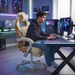 Fauteuil Gamer Jaray Inclinable Repose pieds Lombaire Crème