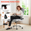 Fauteuil de bureau Jarane ergonomique velours accoudoirs rabattables blanc crème