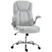 Fauteuil de bureau Jarane ergonomique velours accoudoirs rabattables blanc crème