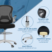 Chaise de Bureau Noreo Ergonomique Réglable Tissu Respirant Noir