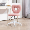 Chaise de bureau pivotante Ylenora velours teddy rose