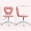 Chaise de bureau pivotante Ylenora velours teddy rose