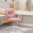 Chaise de bureau pivotante Ylenora velours teddy rose