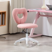 Chaise de bureau pivotante Ylenora velours teddy rose