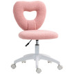 Chaise de bureau pivotante Ylenora velours teddy rose