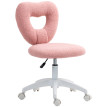 Chaise de bureau pivotante Ylenora velours teddy rose