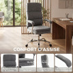Chaise de bureau Belot ergonomique en chenille gris