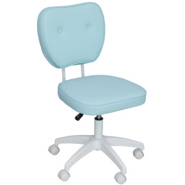 Chaise de bureau Norel pivotante rembourrée réglable bleu clair