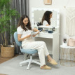 Chaise de bureau Norel pivotante rembourrée réglable bleu clair
