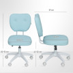 Chaise de bureau Norel pivotante rembourrée réglable bleu clair