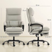 Chaise de Bureau Massante Zeloay Inclinable Chauffante Repose-pieds Gris clair
