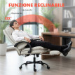 Chaise de Bureau Massante Zeloay Inclinable Chauffante Repose-pieds Gris clair