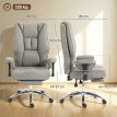 Chaise de Bureau Florinara Ergonomique Inclinable Repose pieds Gris Clair