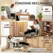 Chaise de Bureau Florinara Ergonomique Inclinable Repose pieds Gris Clair
