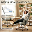 Chaise de Bureau Florinara Ergonomique Inclinable Repose pieds Gris Clair