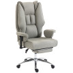 Chaise de Bureau Florinara Ergonomique Inclinable Repose pieds Gris Clair