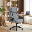 Fauteuil de bureau massage Ralioio ergonomique pivotant velours gris