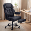 Fauteuil de bureau Riven massant 3D repose pieds dossier haut noir