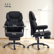 Fauteuil de bureau Riven massant 3D repose pieds dossier haut noir